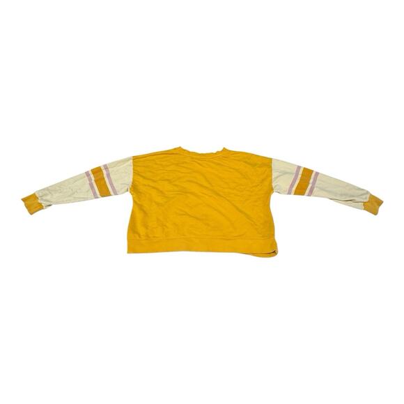 By Anthropologie Maeve L Gold Black Dog Graphic Pink Striped Sleeve Sweatshirt - Picture 8 of 8